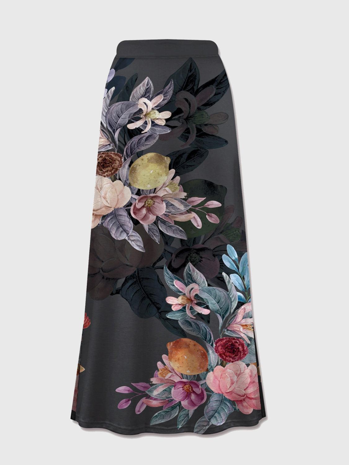 Printed Elastic Waist Midi Skirt Carauana Store