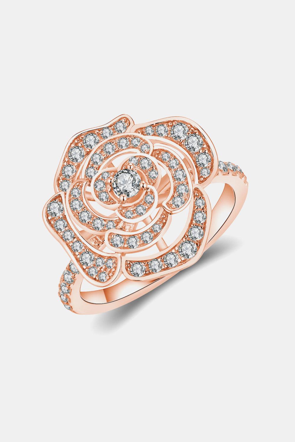 Moissanite Flower Shape Ring Carauana Store