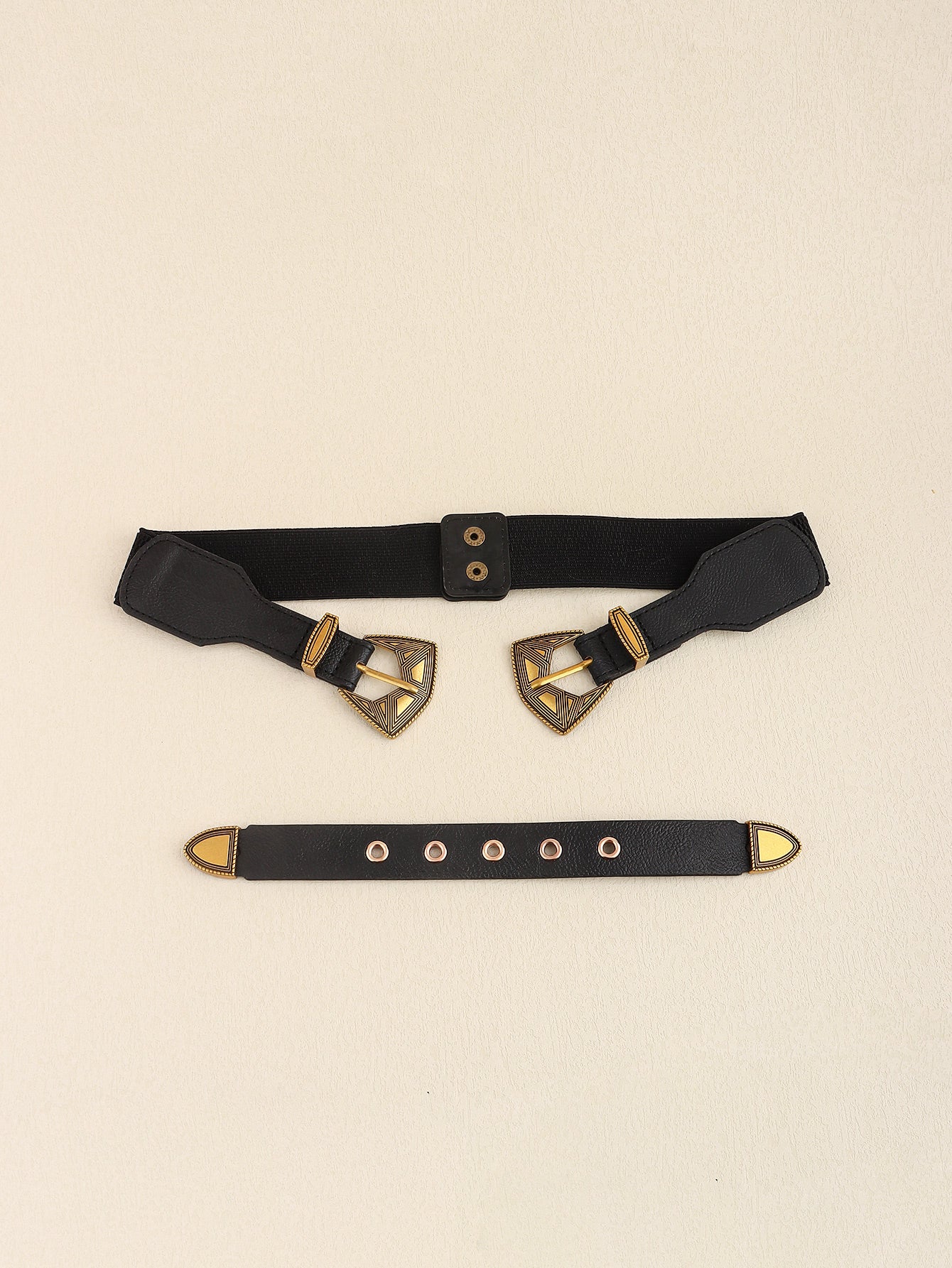 Double Buckle PU Leather Belt Carauana Store