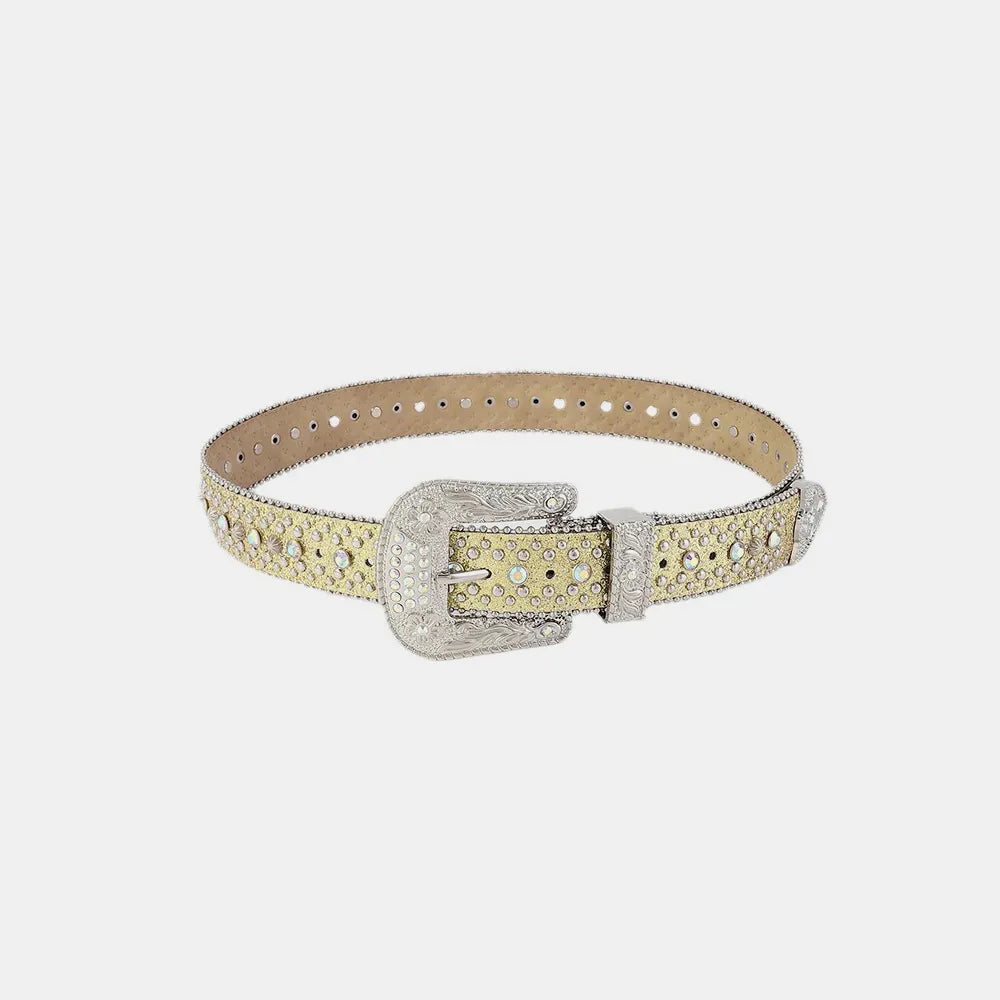 Rhinestone PU Leather Belt Carauana Store