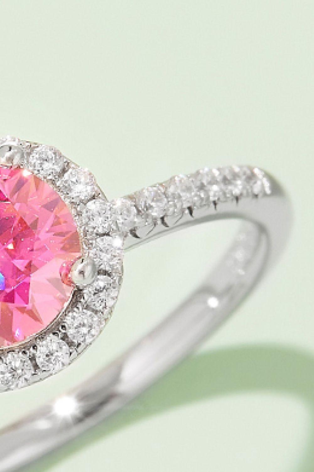 1 Carat Moissanite 925 Sterling Silver Halo Ring Carauana Store