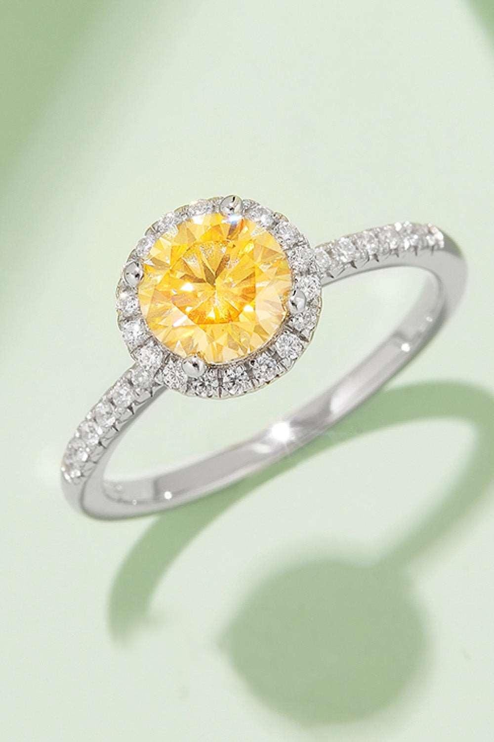 1 Carat Moissanite 925 Sterling Silver Halo Ring Carauana Store