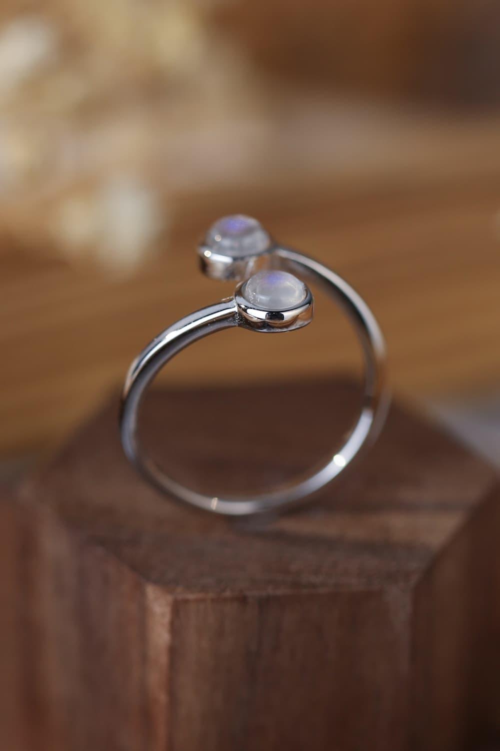 High Quality Natural Moonstone 925 Sterling Silver Toi Et Moi Ring Carauana Store