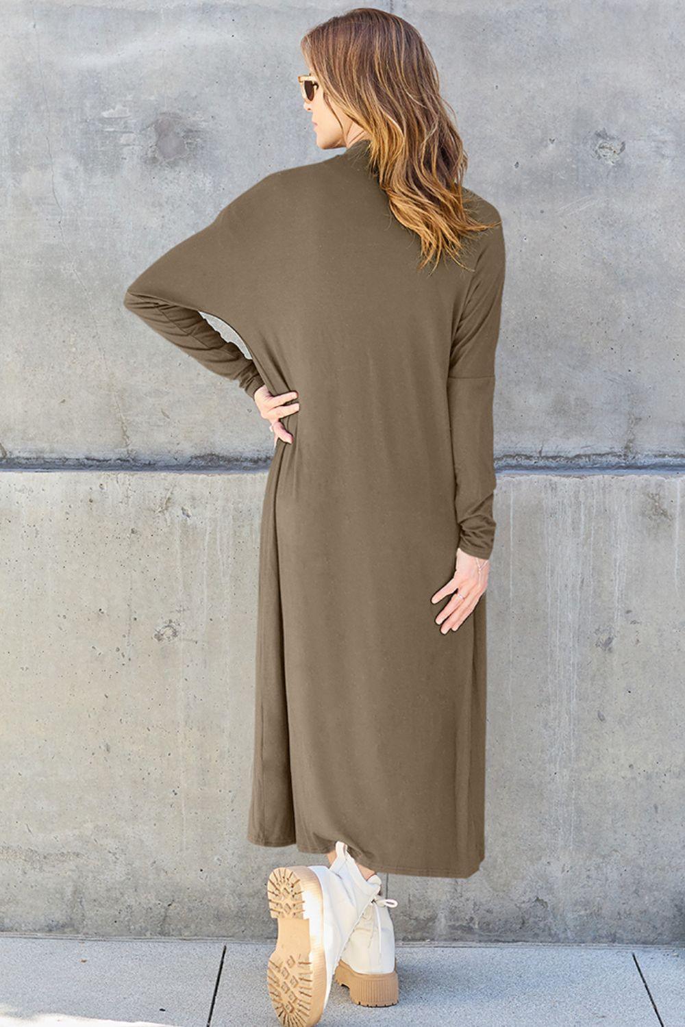 Basic Bae Full Size Open Front Long Sleeve Cover Up Carauana Store