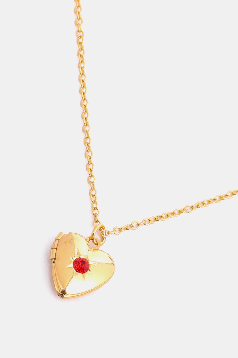 Zircon Heart Shape 14K Gold-Plated Pendant Necklace Carauana Store