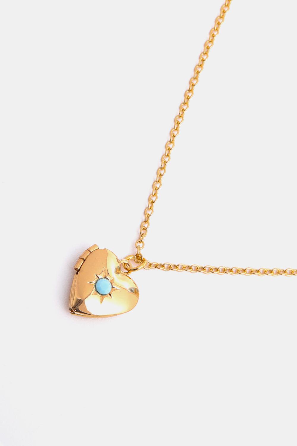 Zircon Heart Shape 14K Gold-Plated Pendant Necklace Carauana Store