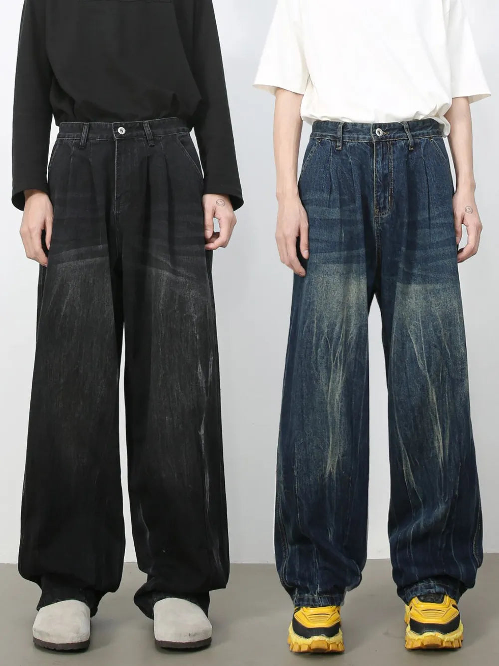 Men's High Waist Washed Jeans Carauana Store