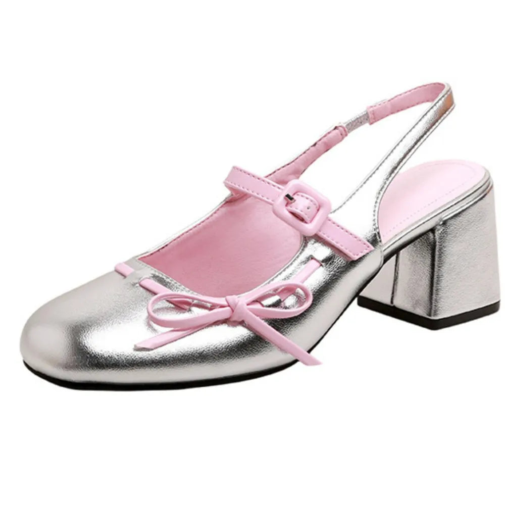Round Toe Block Heels Loafers Carauana Store