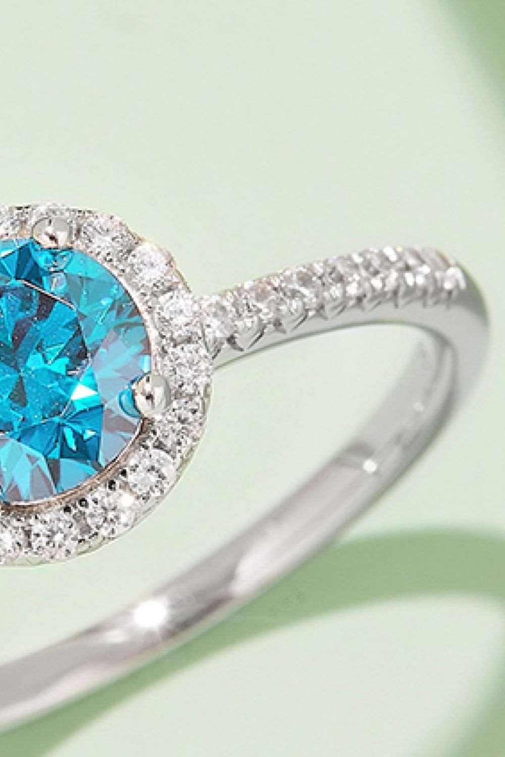 1 Carat Moissanite 925 Sterling Silver Halo Ring Carauana Store