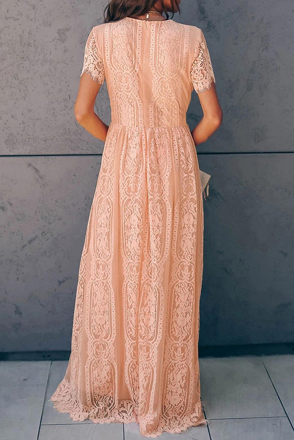 Scalloped Trim Lace Plunge Dress Carauana Store