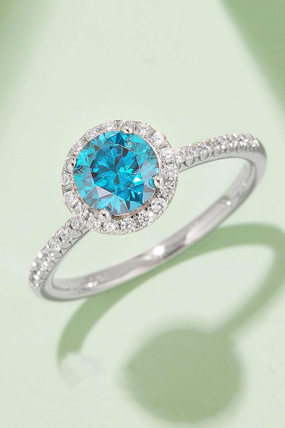 1 Carat Moissanite 925 Sterling Silver Halo Ring Carauana Store