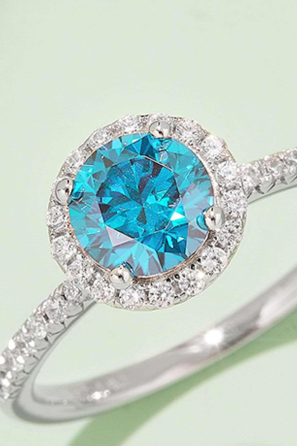 1 Carat Moissanite 925 Sterling Silver Halo Ring Carauana Store