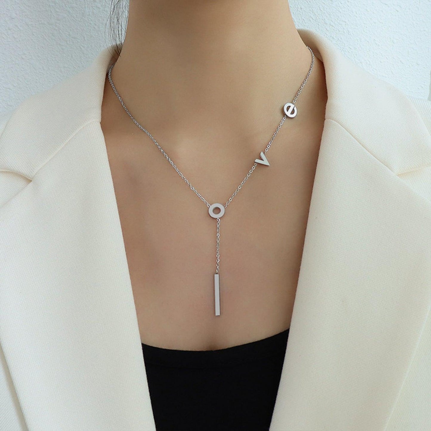 Titanium Steel Letter Necklace Carauana Store