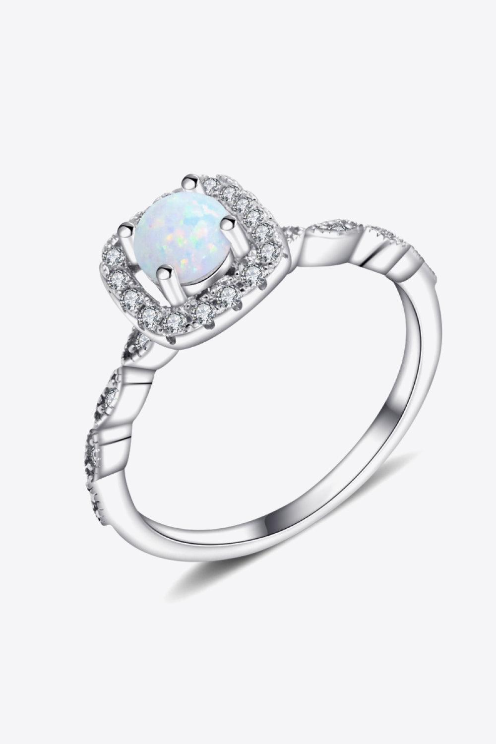 925 Sterling Silver Inlaid Opal Ring Carauana Store