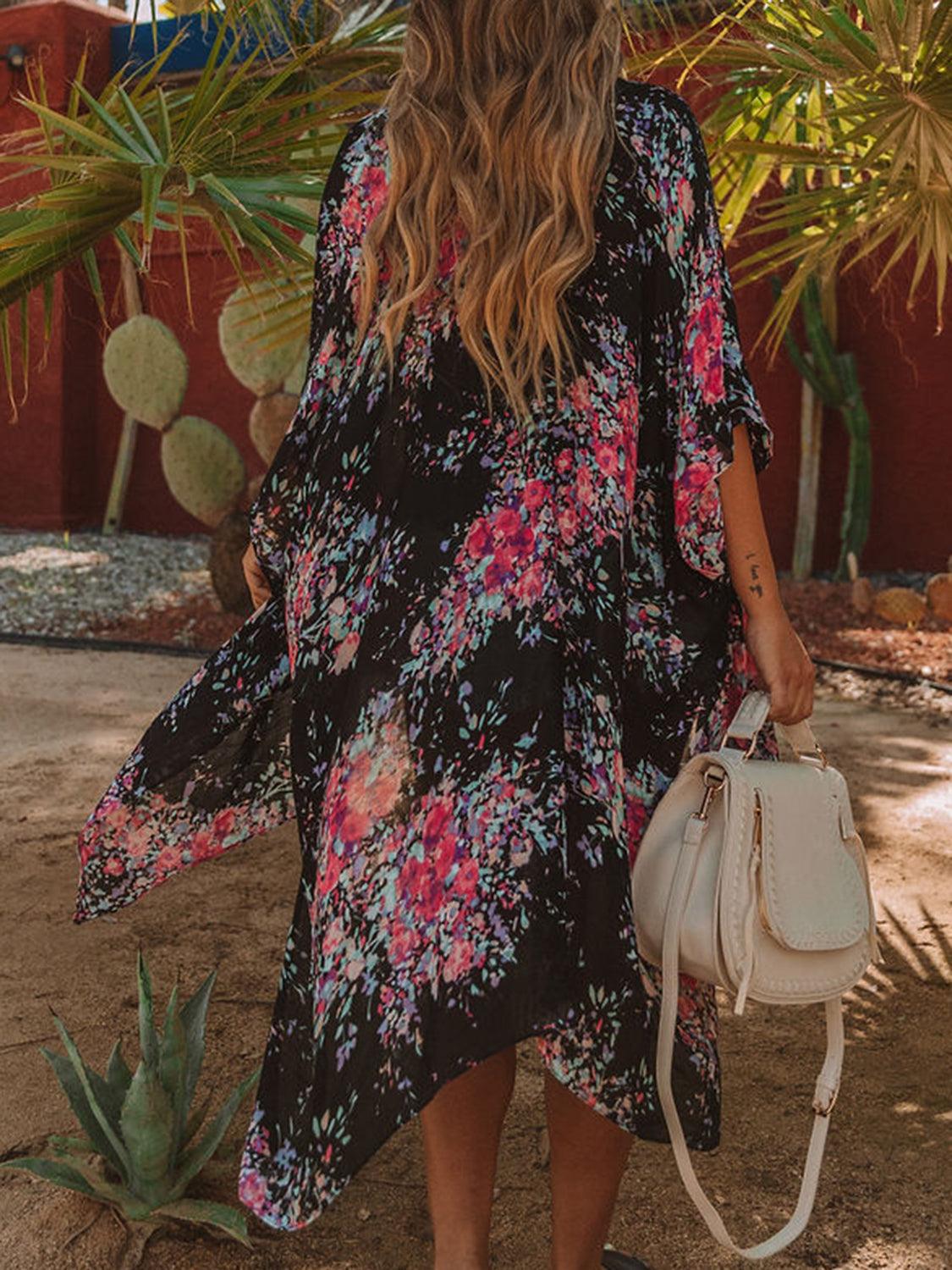 Printed Open Front Cover-Up Carauana Store