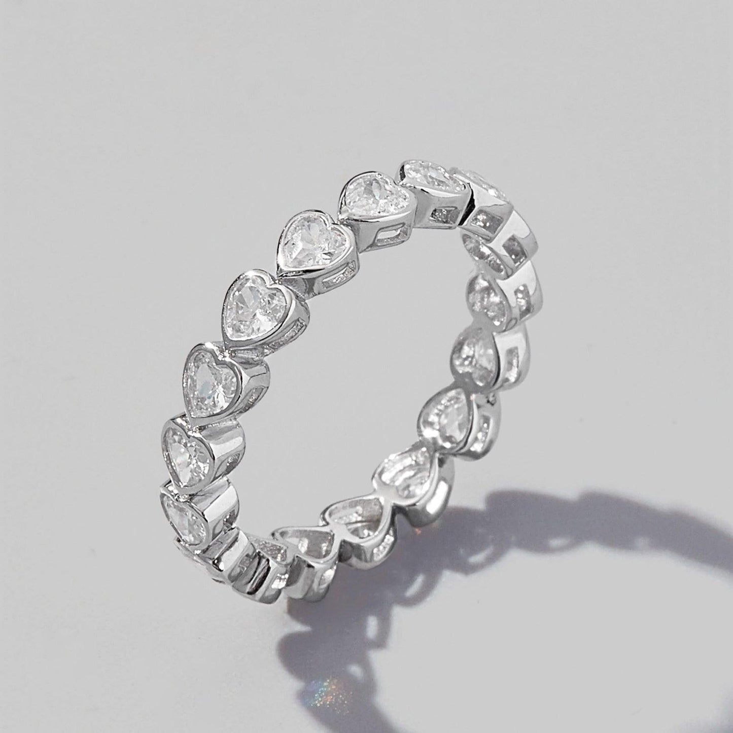 925 Sterling Silver Zircon Heart Ring Carauana Store