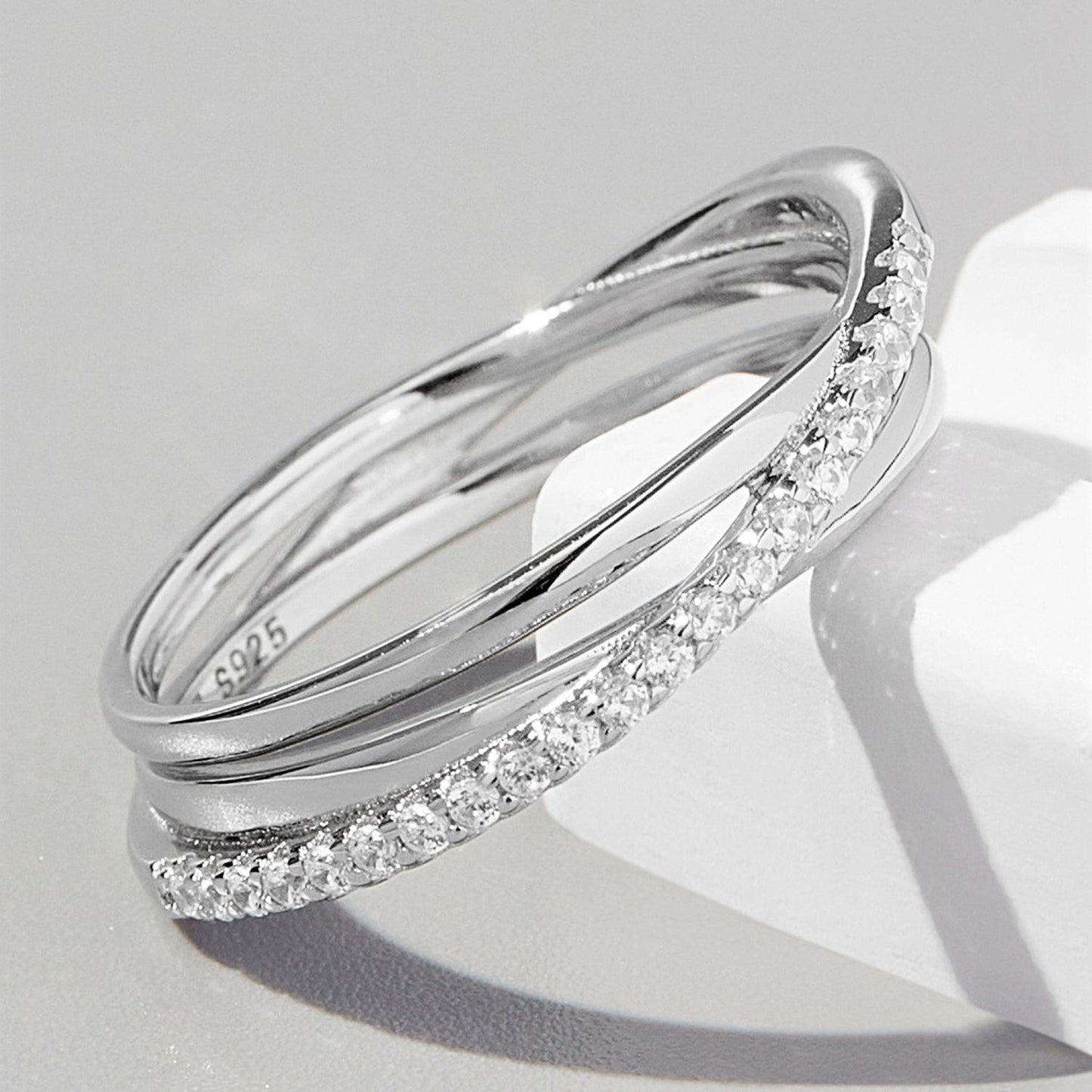 Inlaid Zircon 925 Sterling Silver Ring Carauana Store