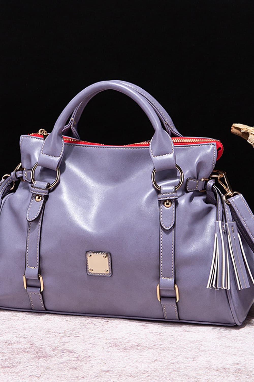 PU Leather Handbag with Tassels Carauana Store