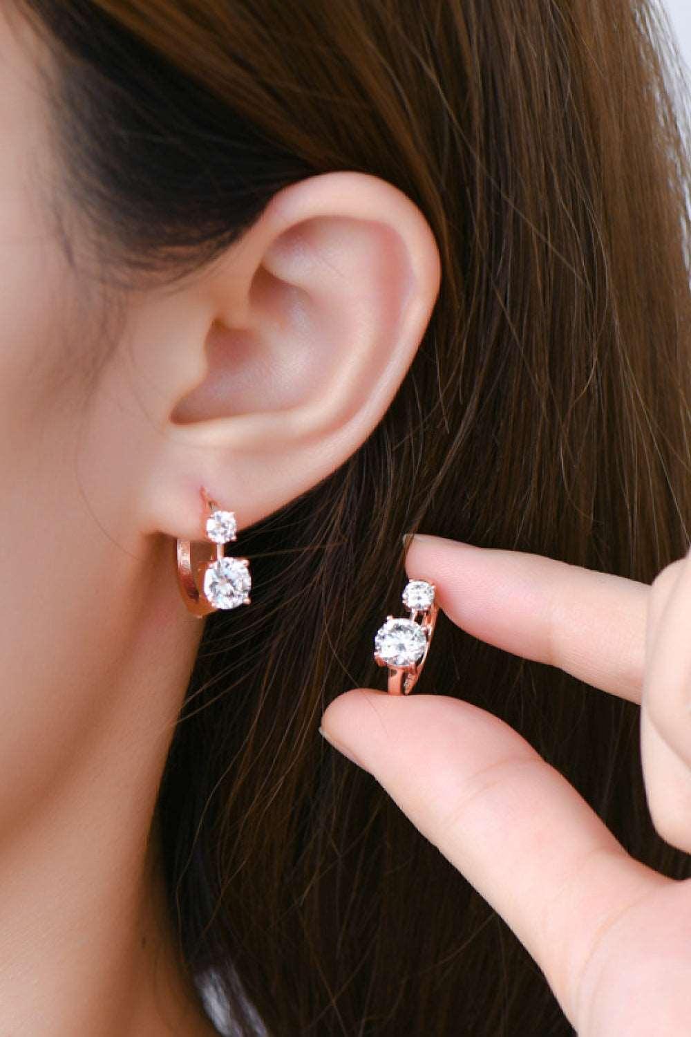 1.3 Carat Moissanite 925 Sterling Silver Earrings Carauana Store