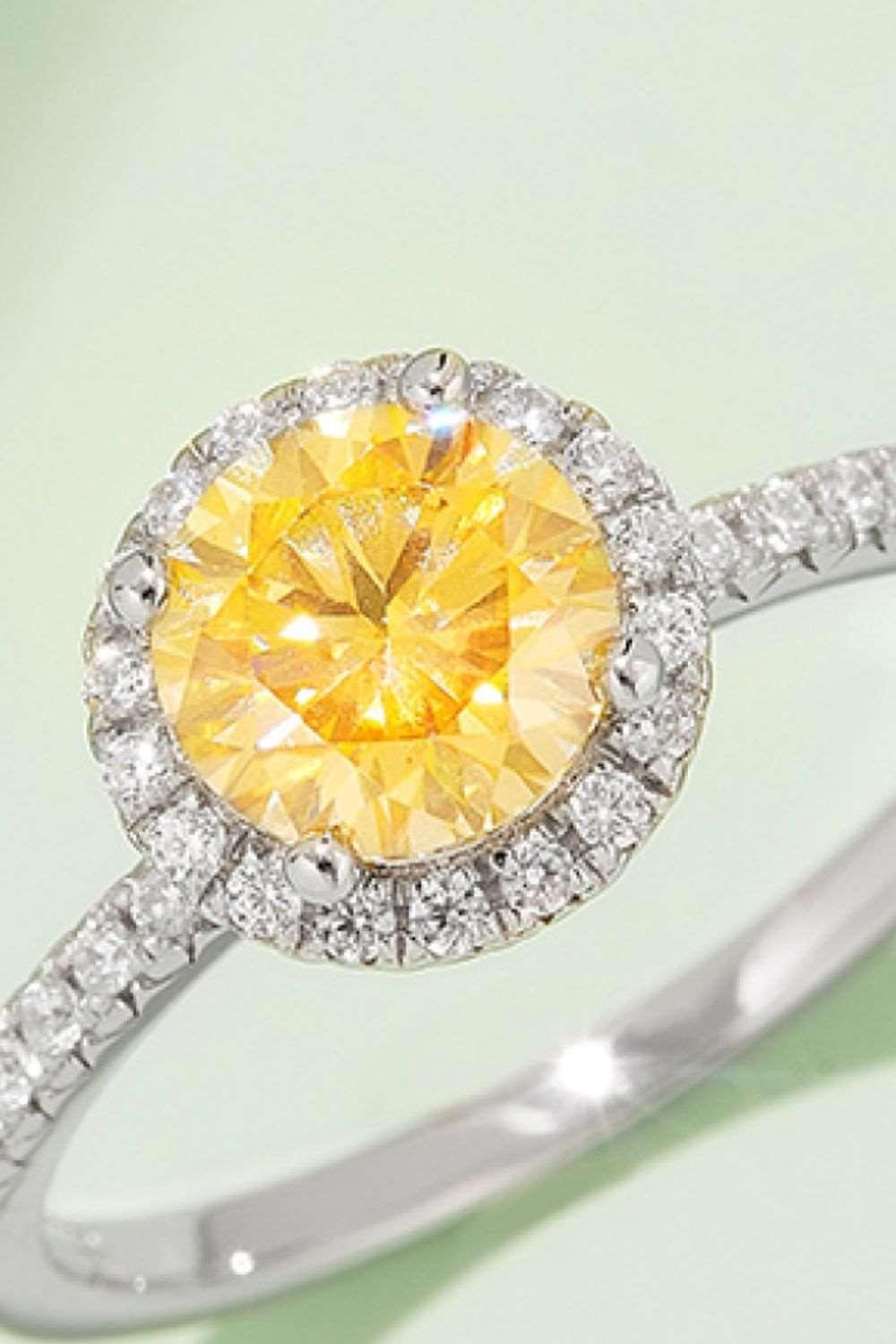 1 Carat Moissanite 925 Sterling Silver Halo Ring Carauana Store