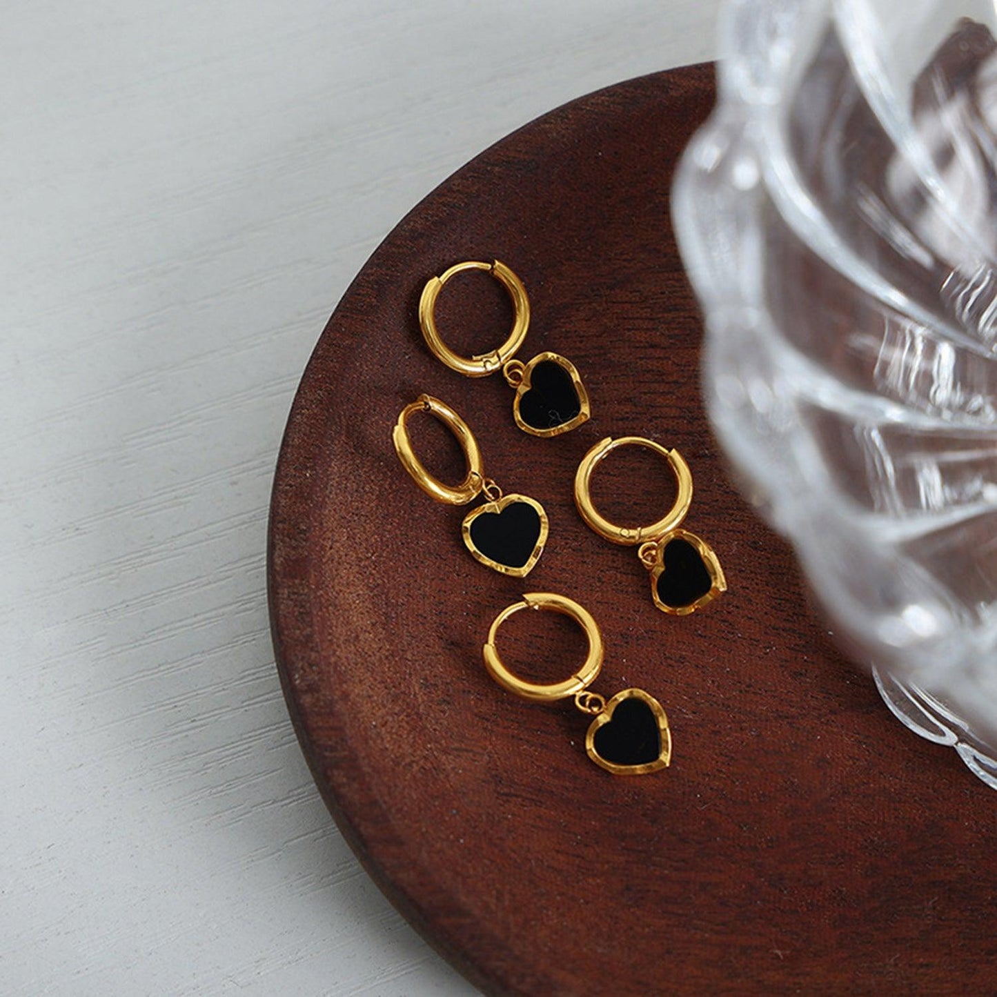 18K Gold-Plated Heart Drop Earrings Carauana Store