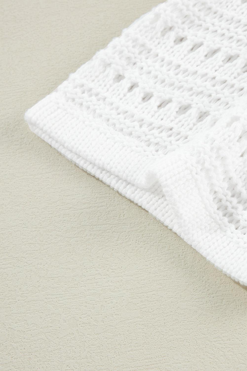 Openwork Open Front Long Sleeve Cardigan Carauana Store