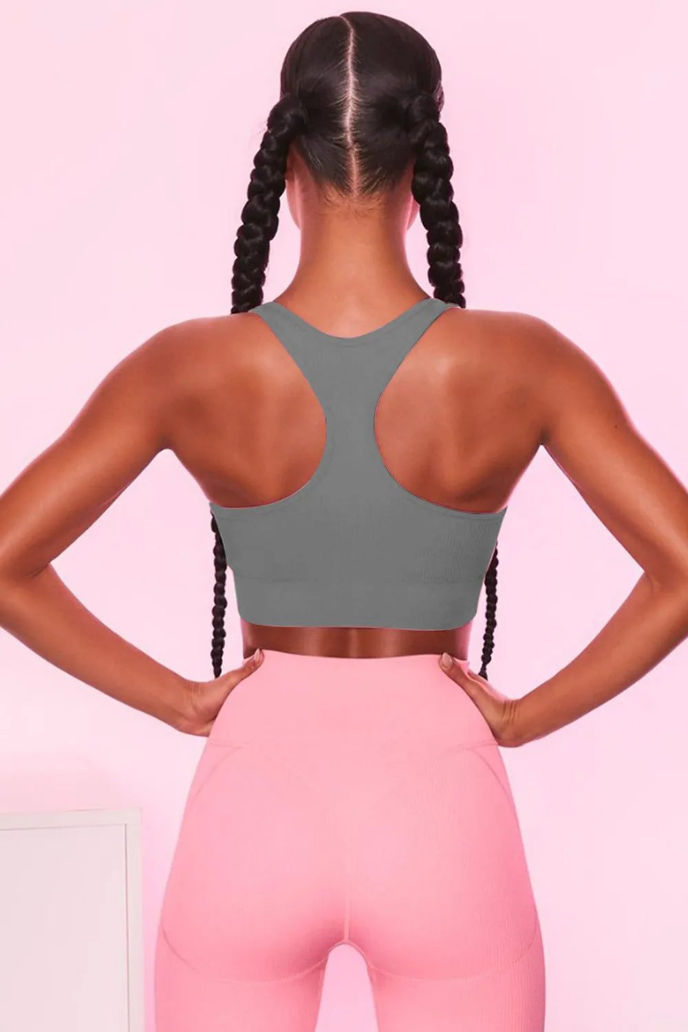 Scoop Neck Wide Strap Active Bra Carauana Store
