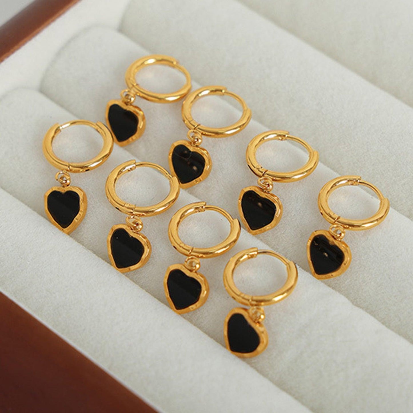 18K Gold-Plated Heart Drop Earrings Carauana Store
