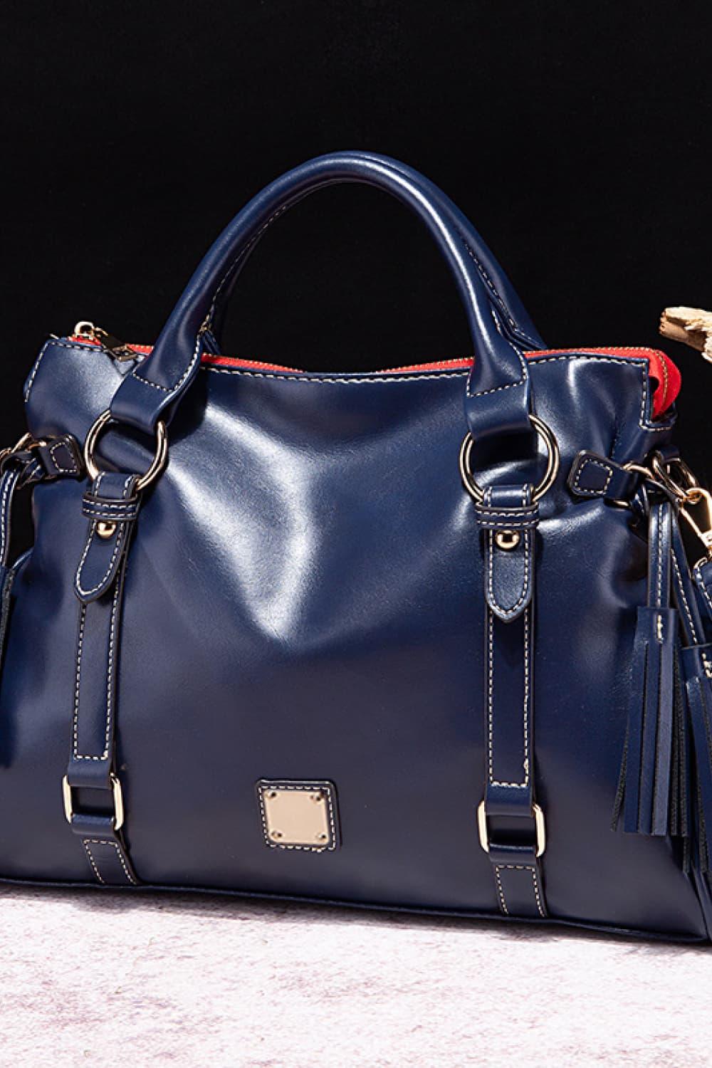 PU Leather Handbag with Tassels Carauana Store