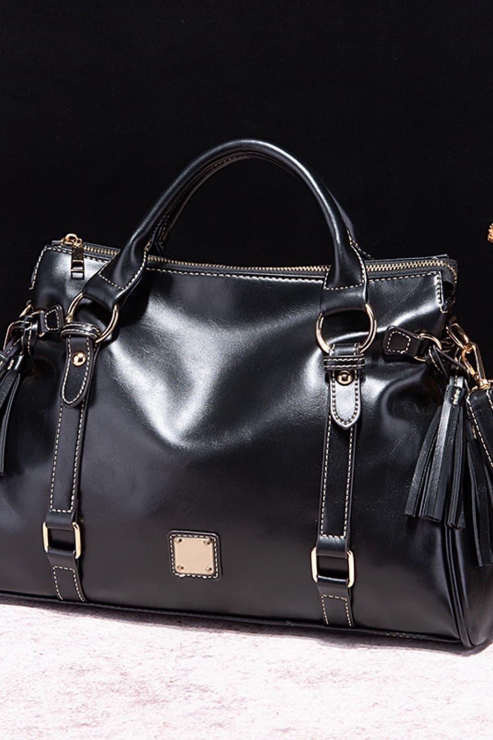 PU Leather Handbag with Tassels Carauana Store