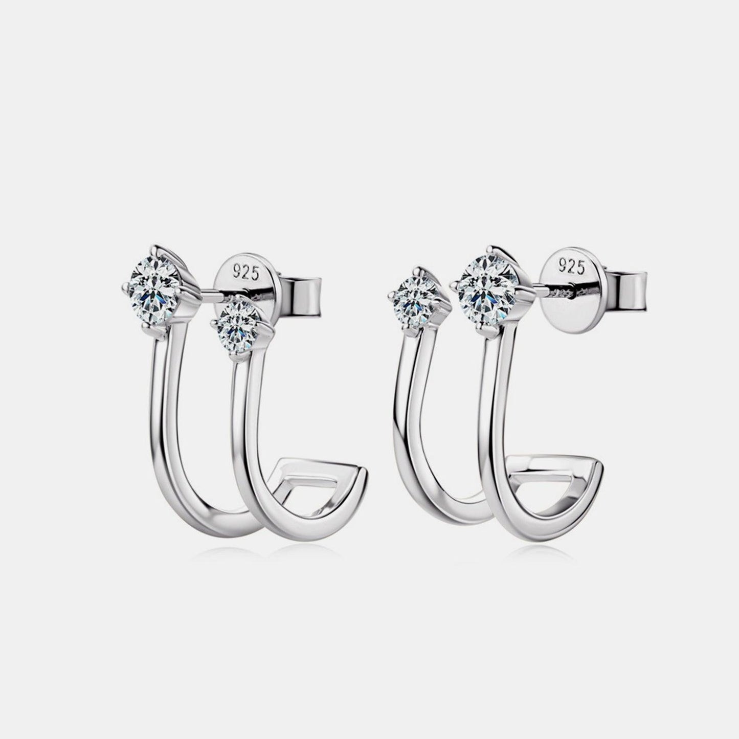 Moissanite 925 Sterling Silver C-Hoop Earrings Carauana Store