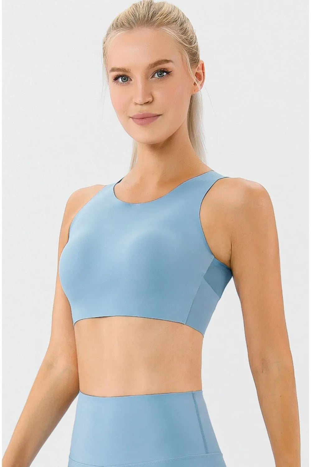 Round Neck Wide Strap Active Bra Carauana Store