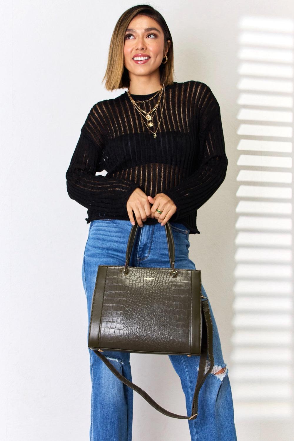 David Jones Texture PU Leather Handbag Carauana Store