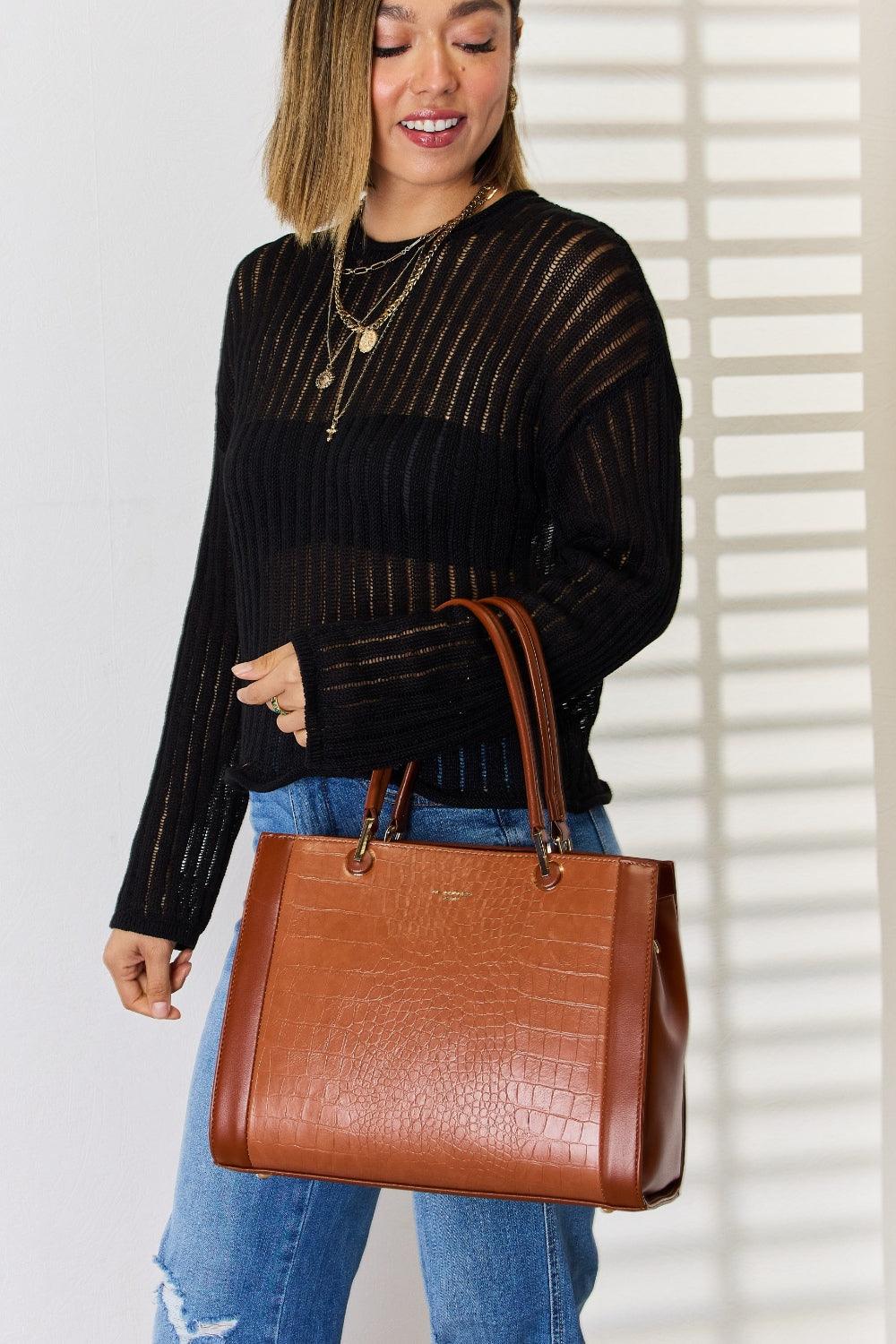 David Jones Texture PU Leather Handbag Carauana Store