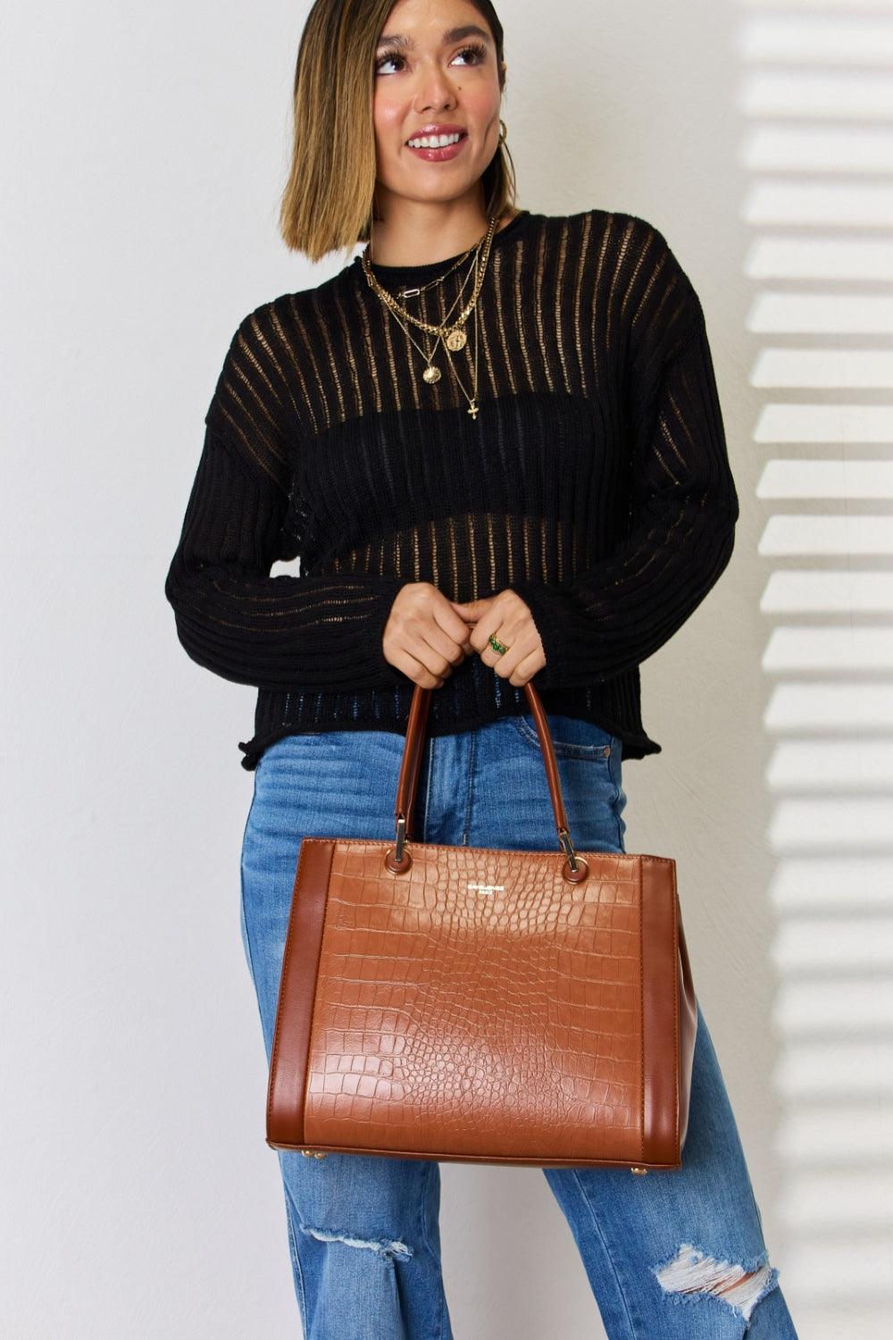 David Jones Texture PU Leather Handbag Carauana Store