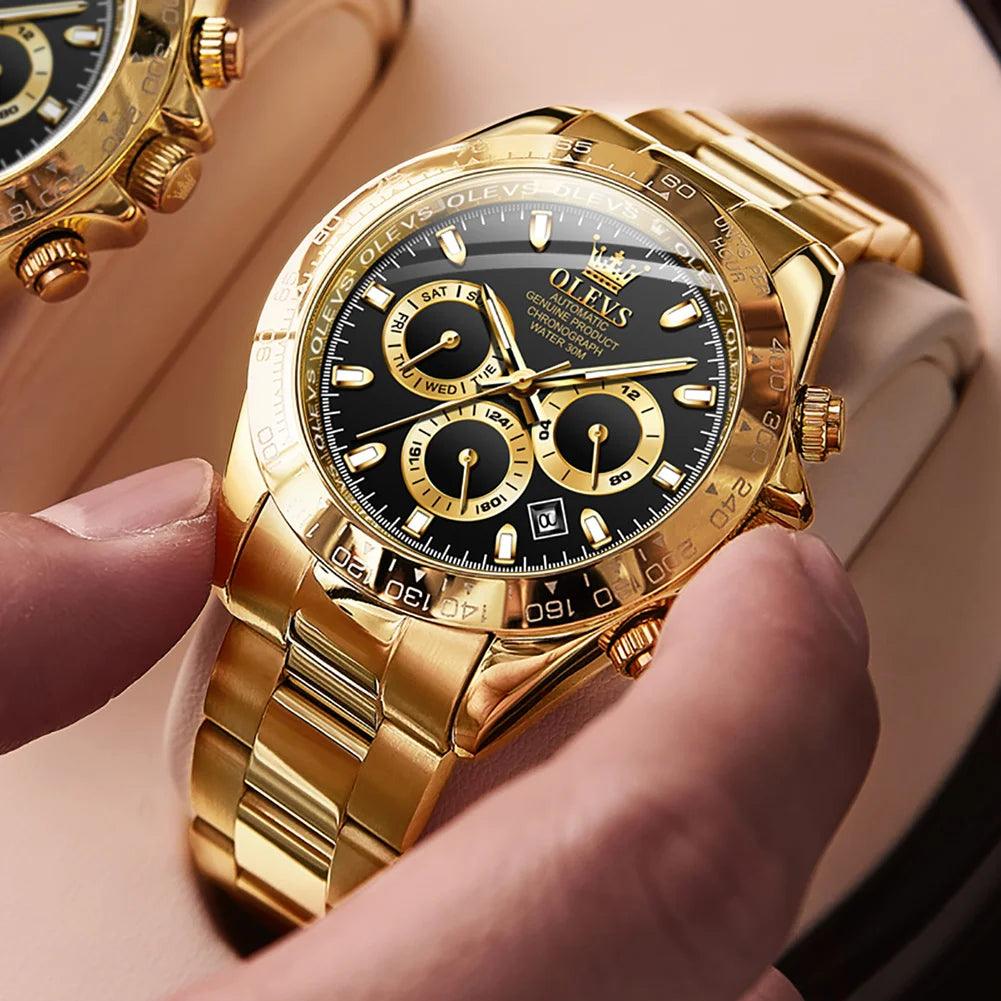OLEVS Men's Automatic Mechanical Watch Waterproof Stainless Steel Strap Men's Mechanical Watch Fashion Carauana Store