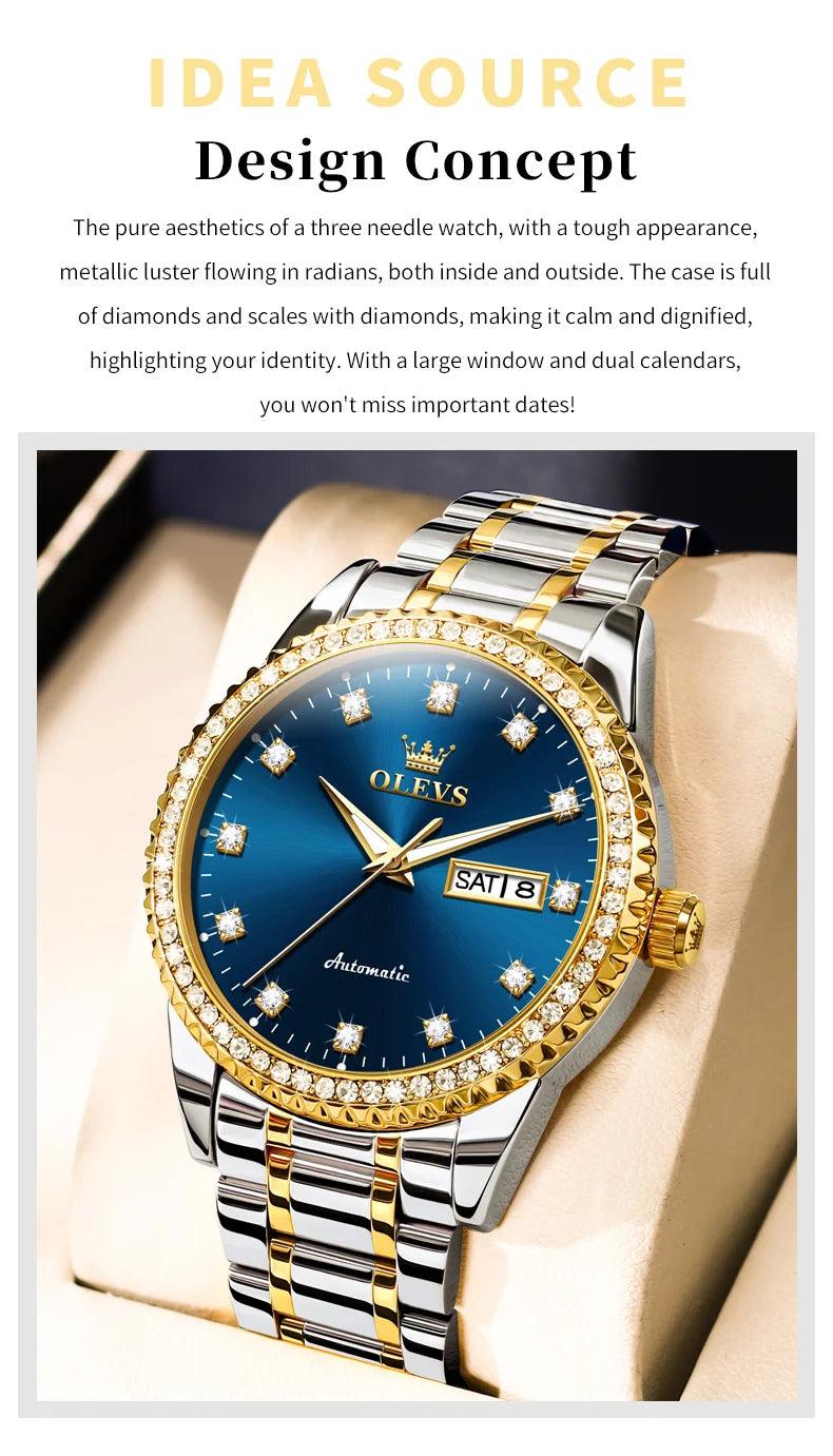 OLEVS Men's Luxury Automatic Mechanical Watch for Man with Date Display Carauana Store