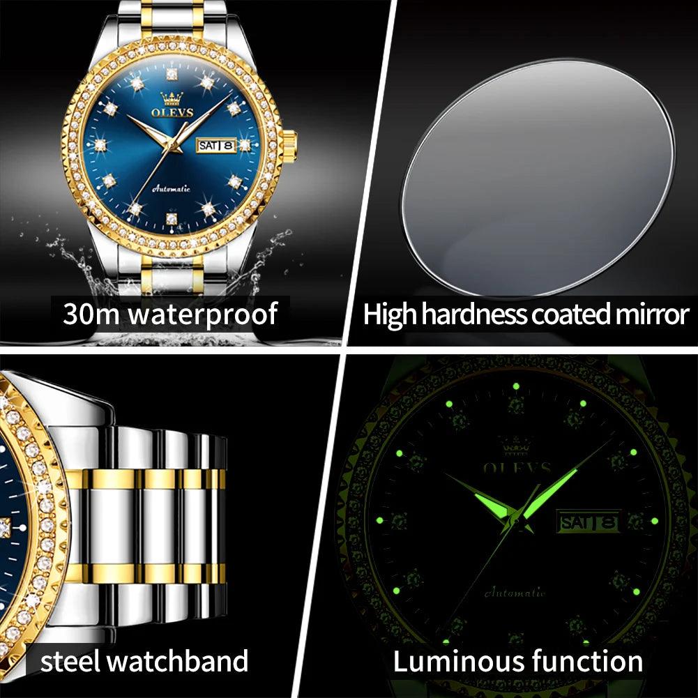 OLEVS Men's Luxury Automatic Mechanical Watch for Man with Date Display Carauana Store