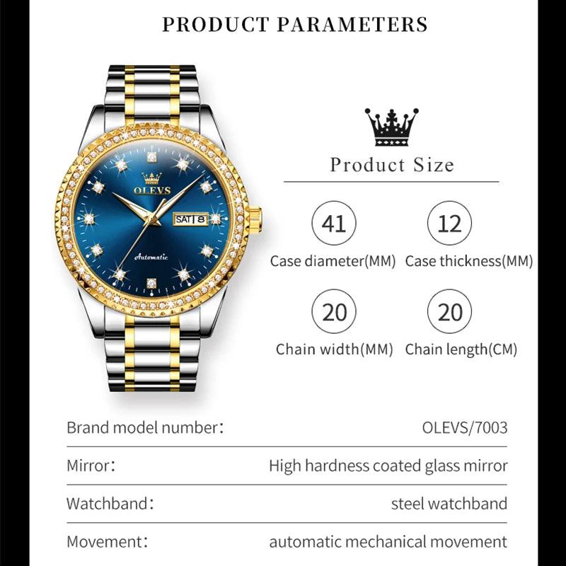 OLEVS Men's Luxury Automatic Mechanical Watch for Man with Date Display Carauana Store