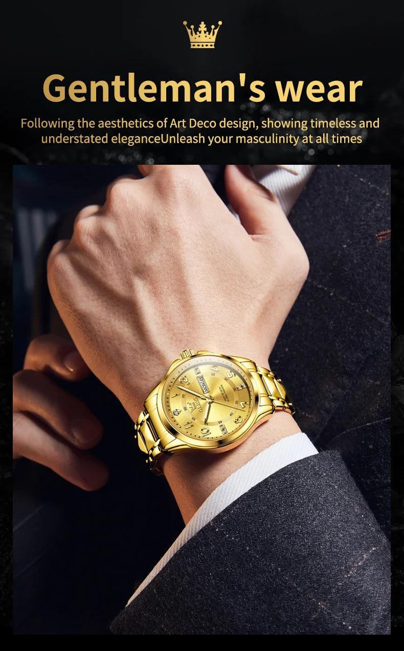 OLEVS Steel men's Quartz Watch | Sleek Business Style with Shock Resistance and Auto Date Feature Carauana Store