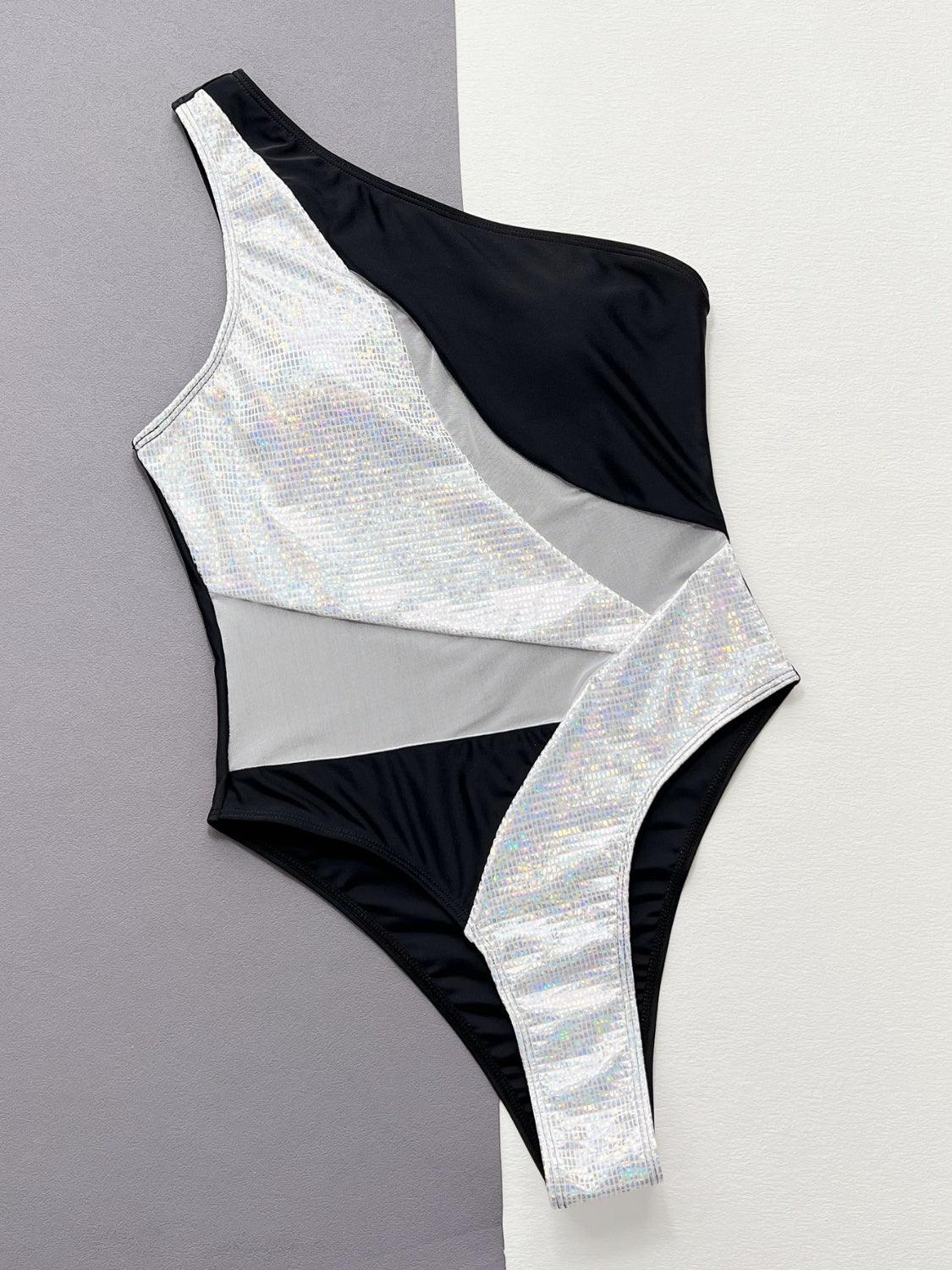 Contrast Panel One-Piece Swimsuit Carauana Store