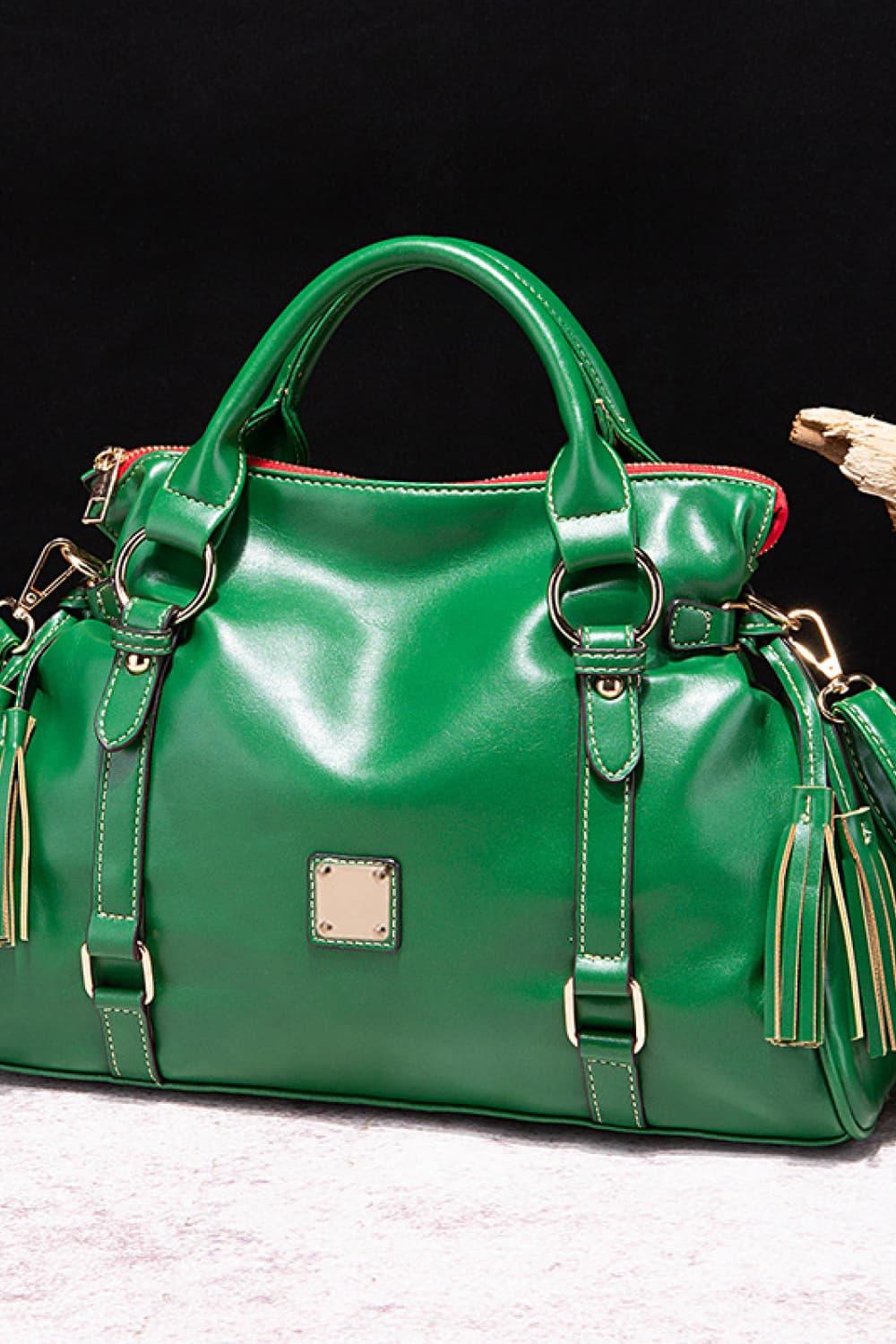 PU Leather Handbag with Tassels Carauana Store