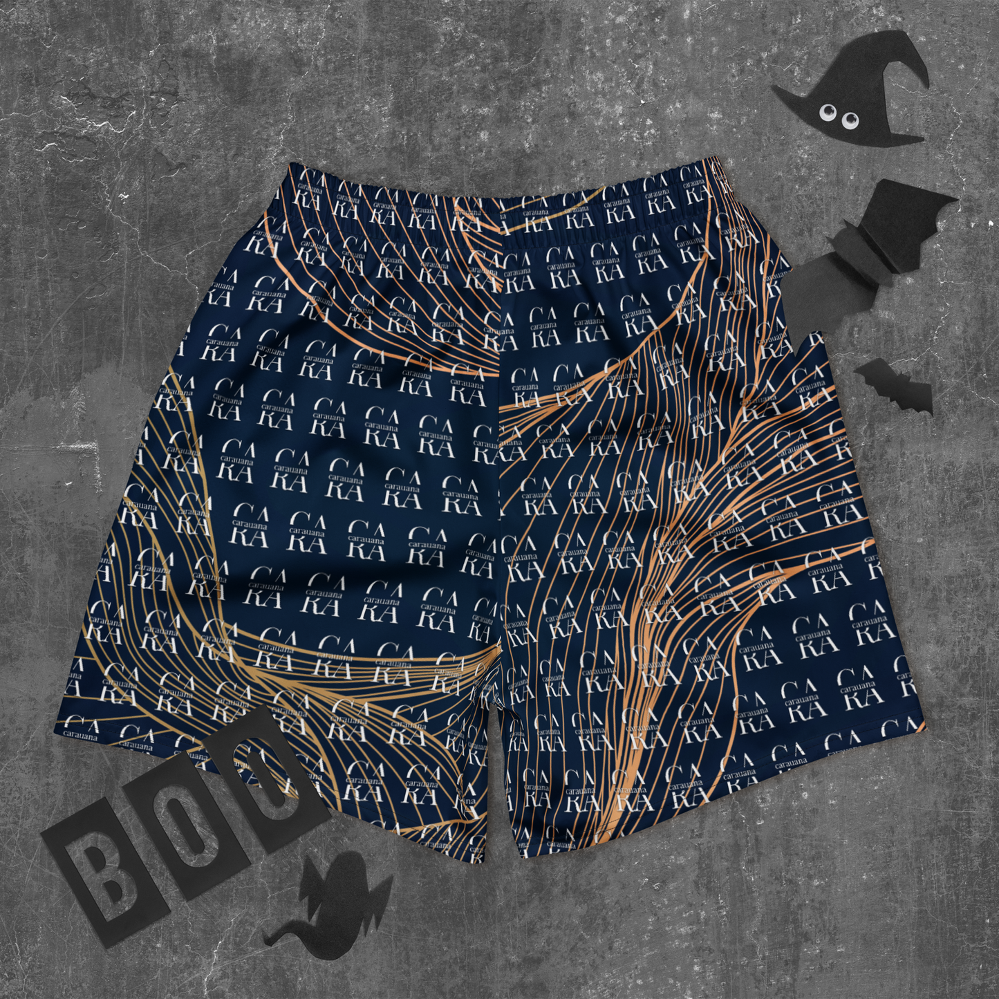 CaRaUaNa Athletic Shorts Unisex blue gold Carauana Store