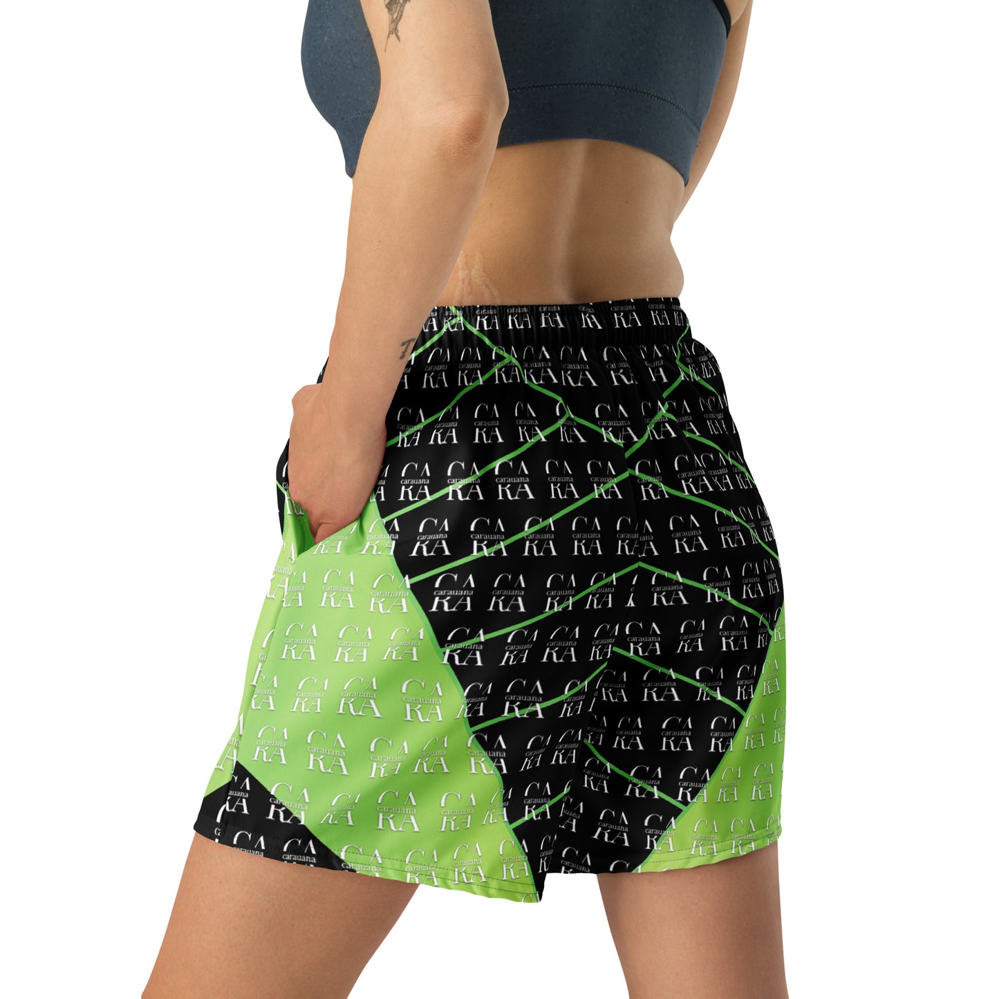 CaRaUaNa Athletic Shorts Unisex black Green Carauana Store