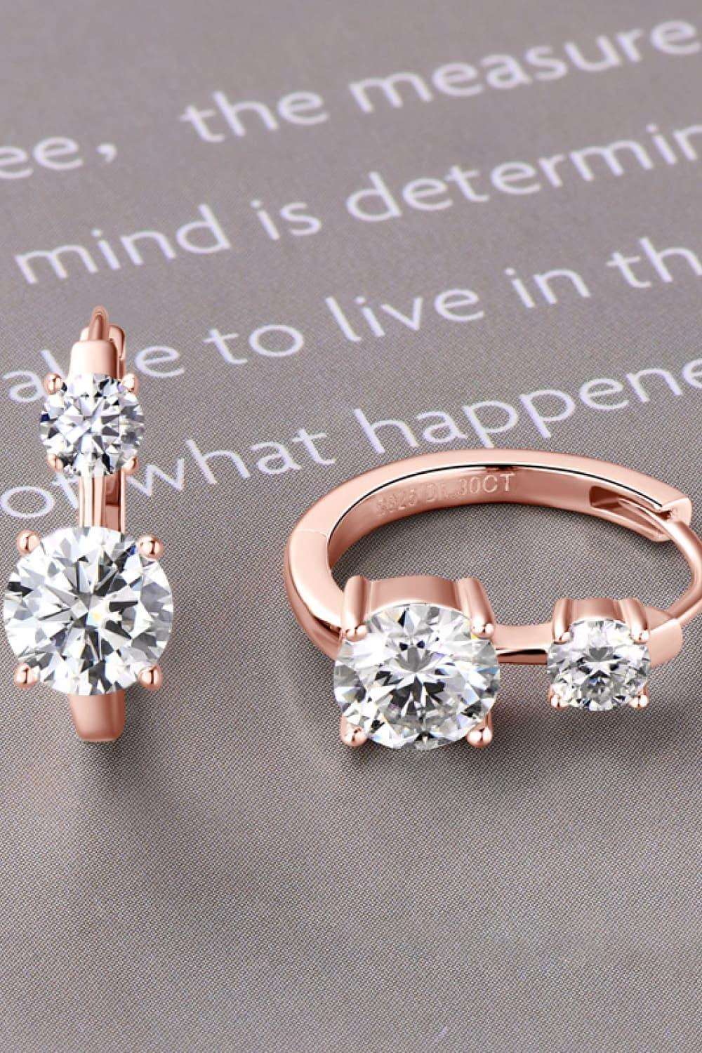 1.3 Carat Moissanite 925 Sterling Silver Earrings Carauana Store