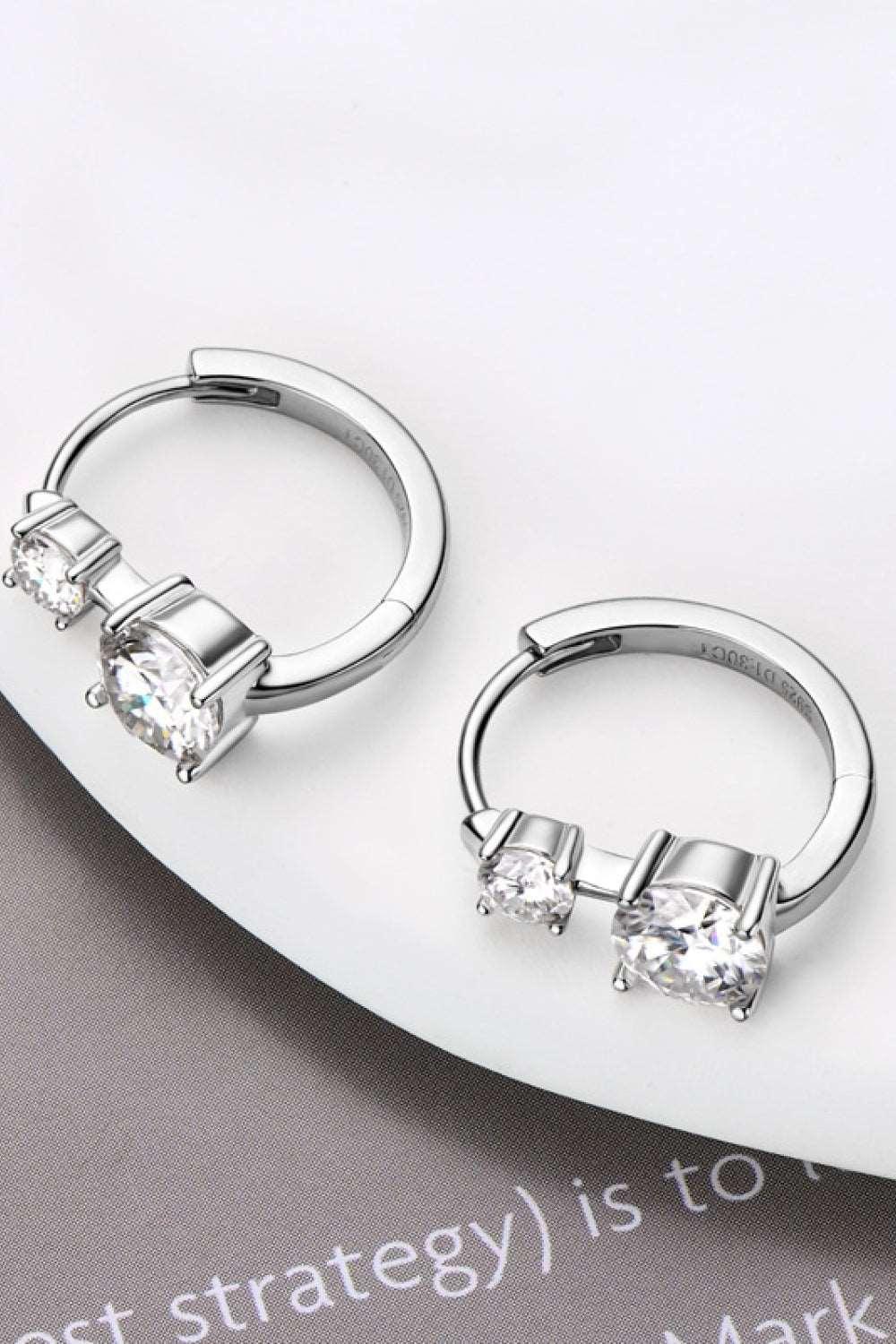 1.3 Carat Moissanite 925 Sterling Silver Earrings Carauana Store