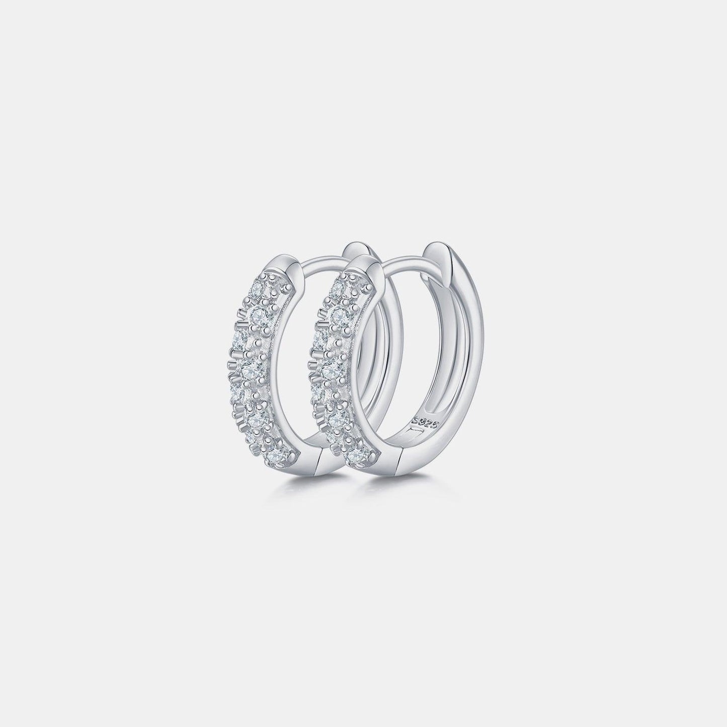 Moissanite 925 Sterling Silver Huggie Earrings Carauana Store