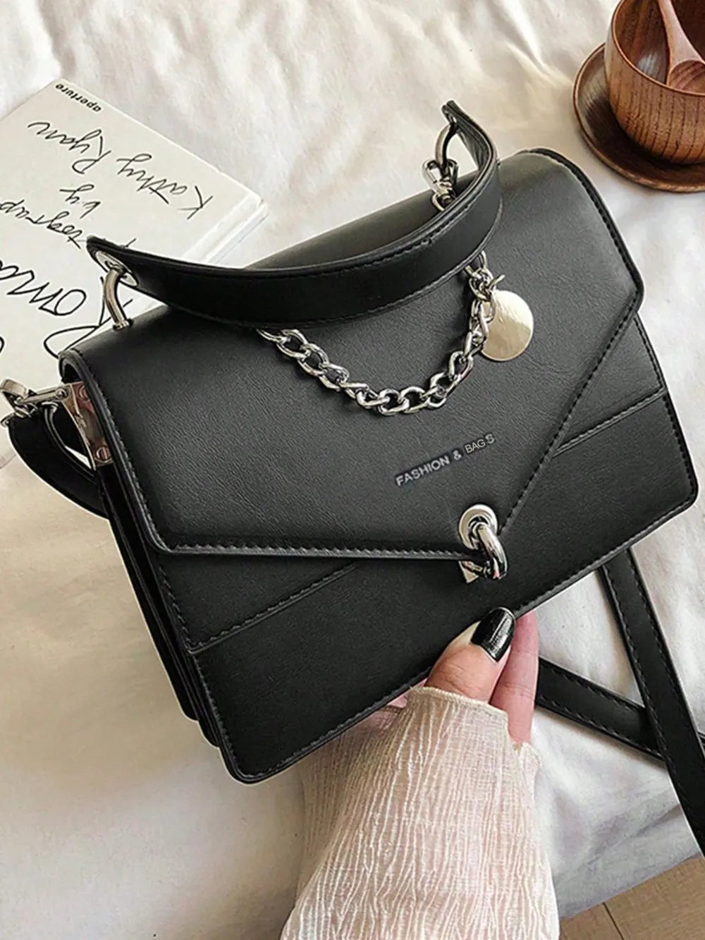 Chain PU Leather Detachable Shoulder Strap Handbag Carauana Store