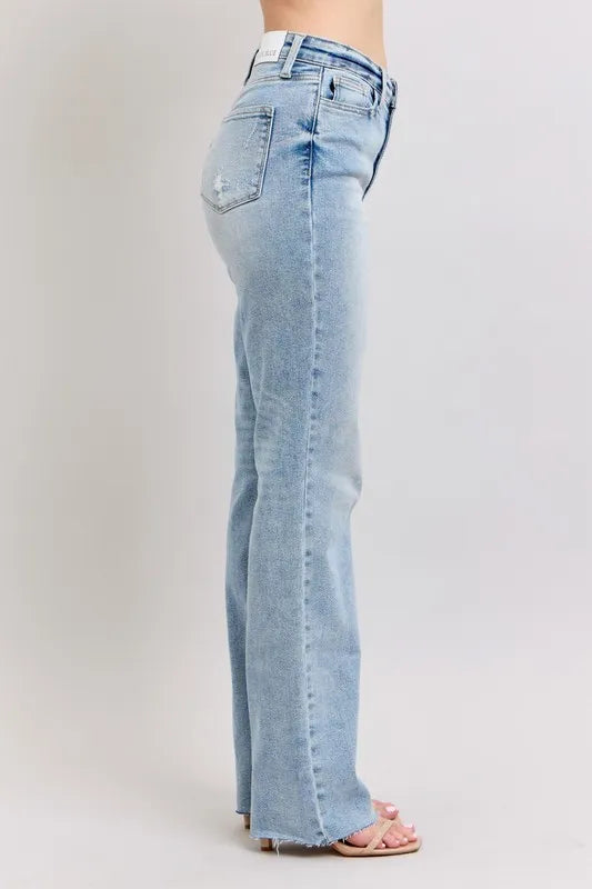 Judy Blue Full Size Mid Rise Light Wash Dad Jeans Plus Size Carauana Store