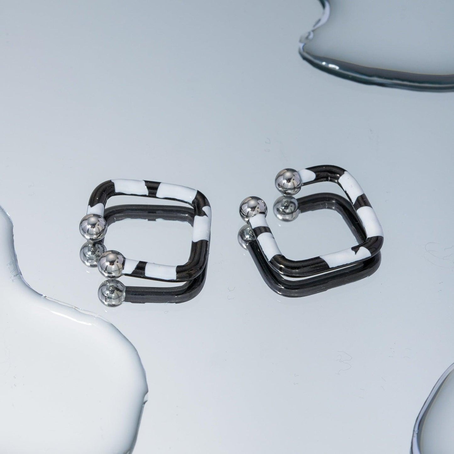 Stainless Steel Oil Drip Cuff Earrings Carauana Store